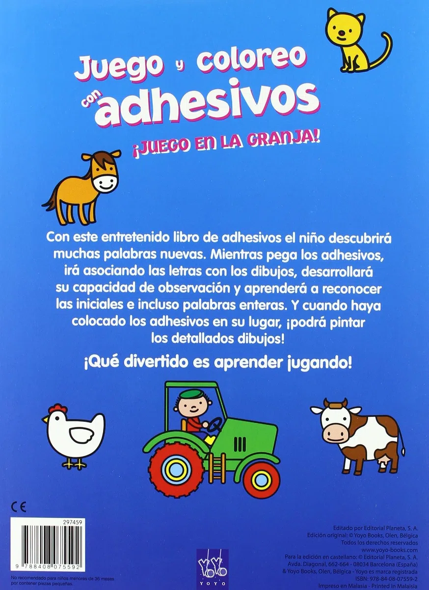 ¡Juego en la granja! (Juego y coloreo con adhesivos)