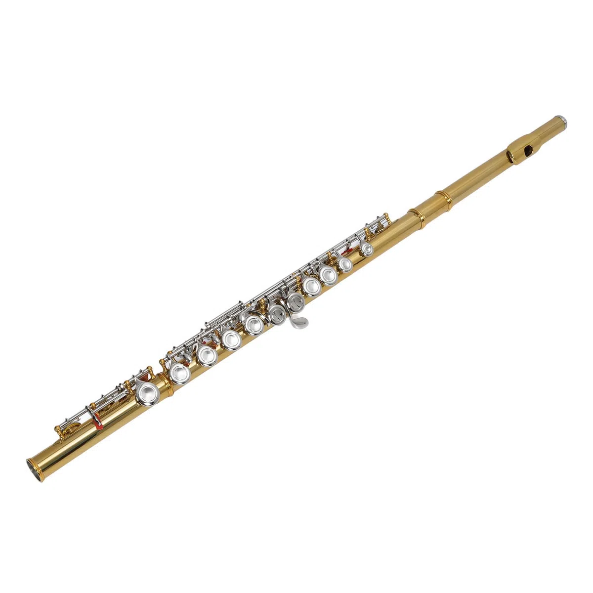 Yctze Flauta C de Latón de 16 Teclas, Flauta Pulida a Mano con Capa Protectora, Estuche y Kit de Limpieza, Instrumento Musical para Estudiantes Principiantes