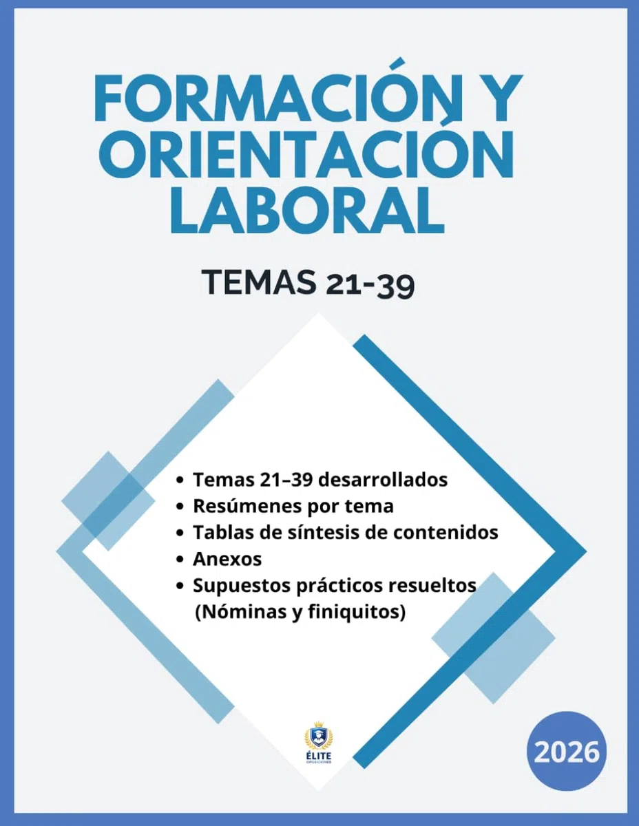 TEMARIO OPOSICIÓN FORMACIÓN Y ORIENTACIÓN LABORAL (FOL): Bloque de Legislación Laboral y Seguridad Social (Temas 21-39) con supuestos prácticos resueltos de nóminas y finiquitos. Contenido actualizado