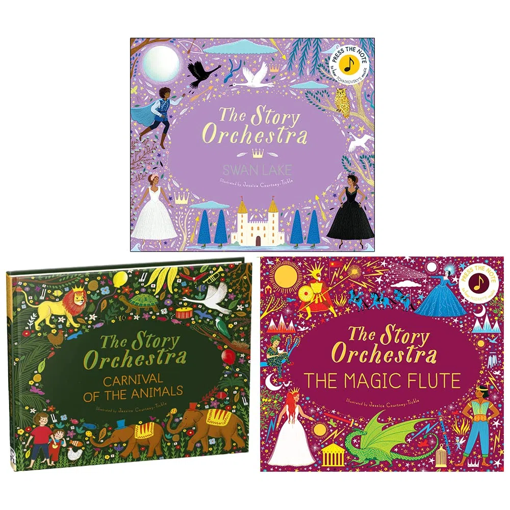 The Story Orchestra Collection 3 Books Set By Jessica Courtney Tickle (Swan Lake, Carnival of the Animals, The Magic Flute)