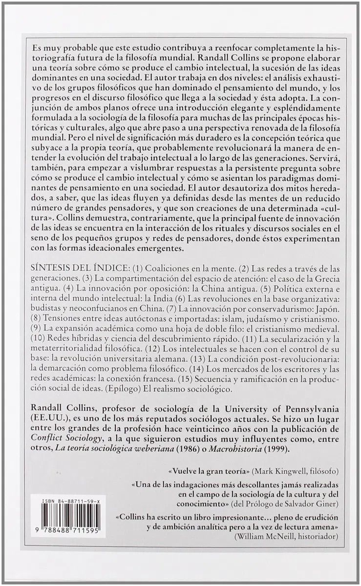 Sociología de las filosofías: una teoría global del cambio intelectual (Biblioteca de filosofía y ciencias sociales)