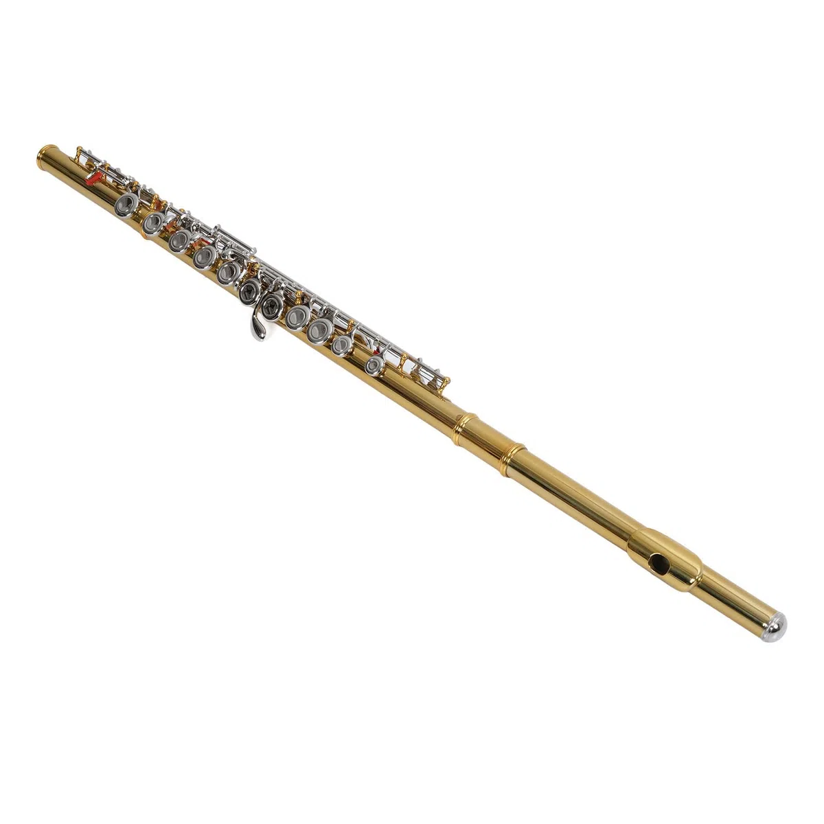 Yctze Flauta C de Latón de 16 Teclas, Flauta Pulida a Mano con Capa Protectora, Estuche y Kit de Limpieza, Instrumento Musical para Estudiantes Principiantes