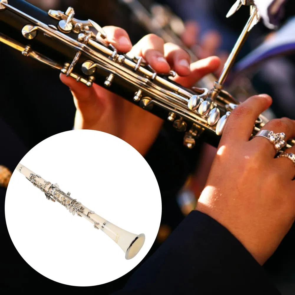Juego de clarinete de 17 teclas, clarinete profesional de baquelita con botón de chapado, para estudiantes y principiantes, color