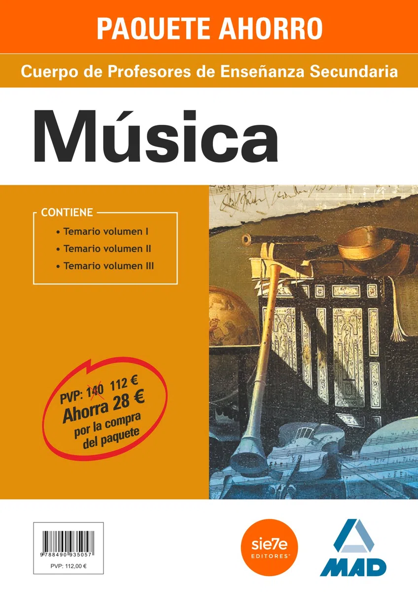 PAQUETE AHORRO MÚSICA CUERPO DE PROFESORES DE ENSEÑANZA SECUNDARIA