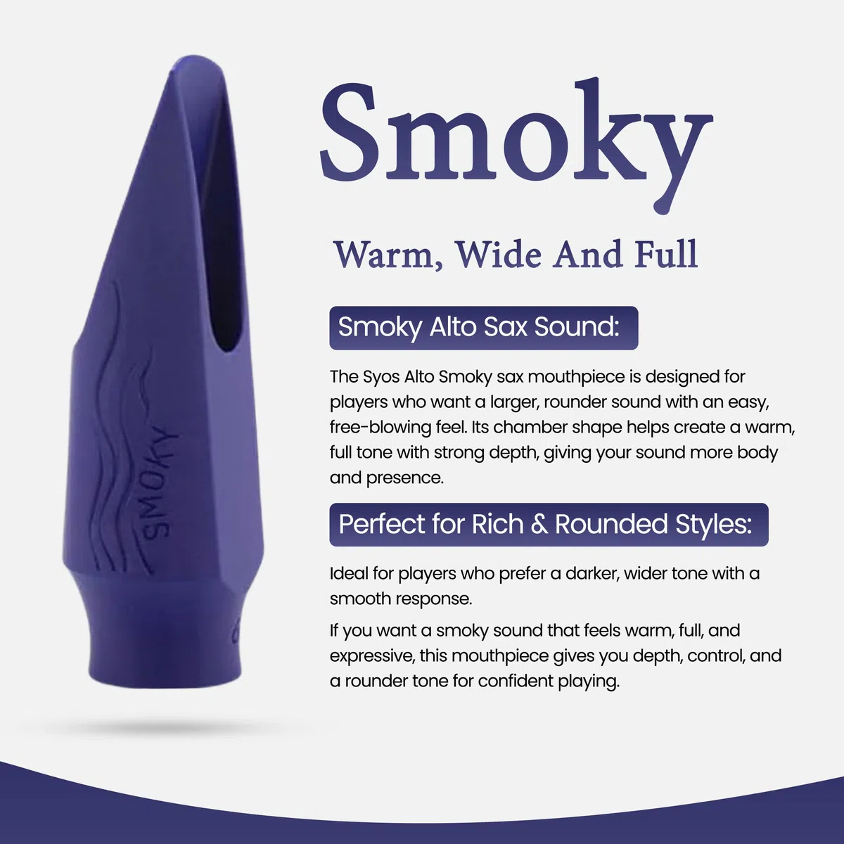 Syos Alto Smoky 7 Phantom Blue - Boquilla para saxofón alto