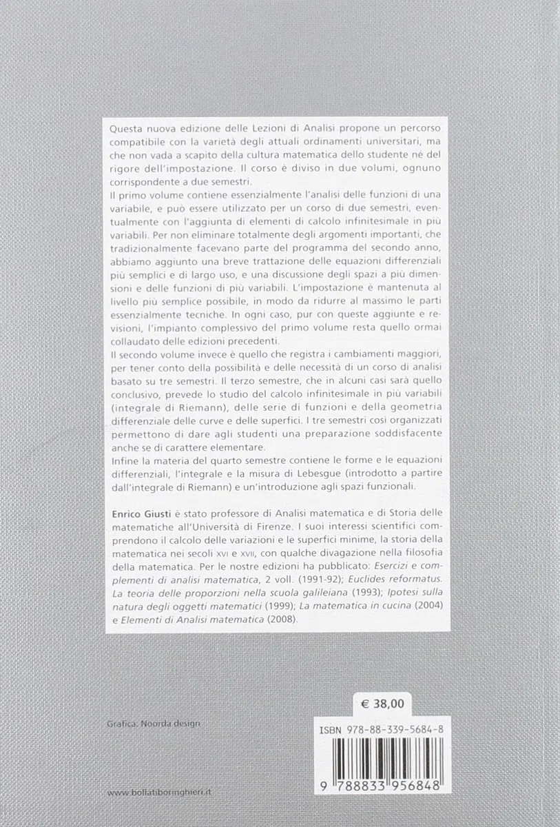 Analisi matematica (Vol. 1) (Programma di mat. fisica elettronica)