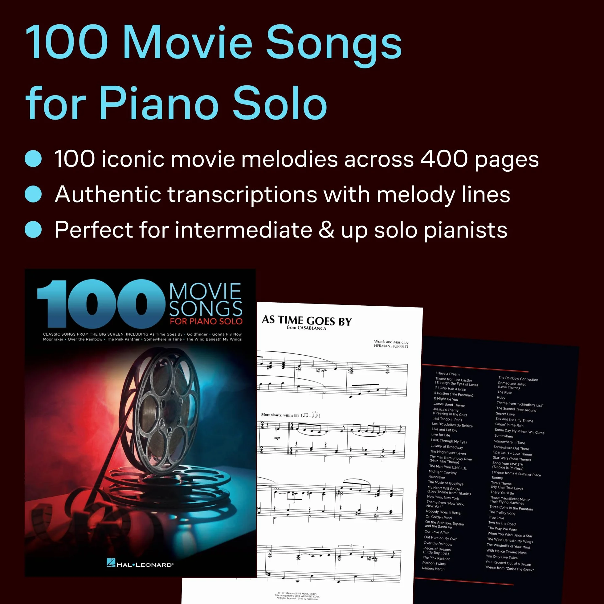 100 Movie Songs for Piano Solo