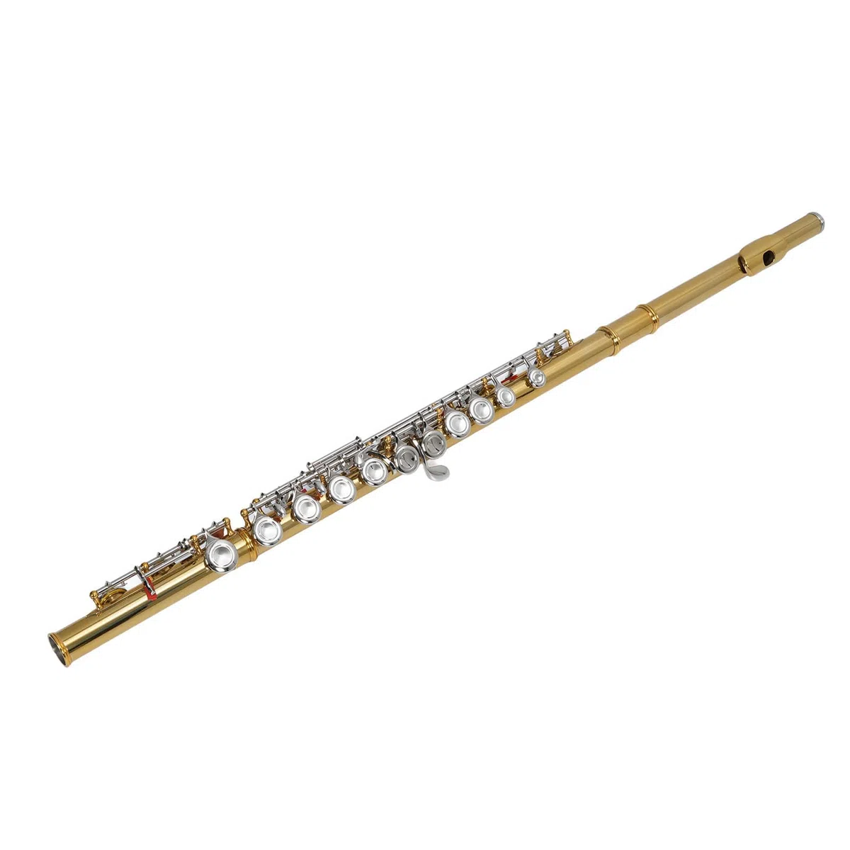 Yctze Flauta C de Latón de 16 Teclas, Flauta Pulida a Mano con Capa Protectora, Estuche y Kit de Limpieza, Instrumento Musical para Estudiantes Principiantes